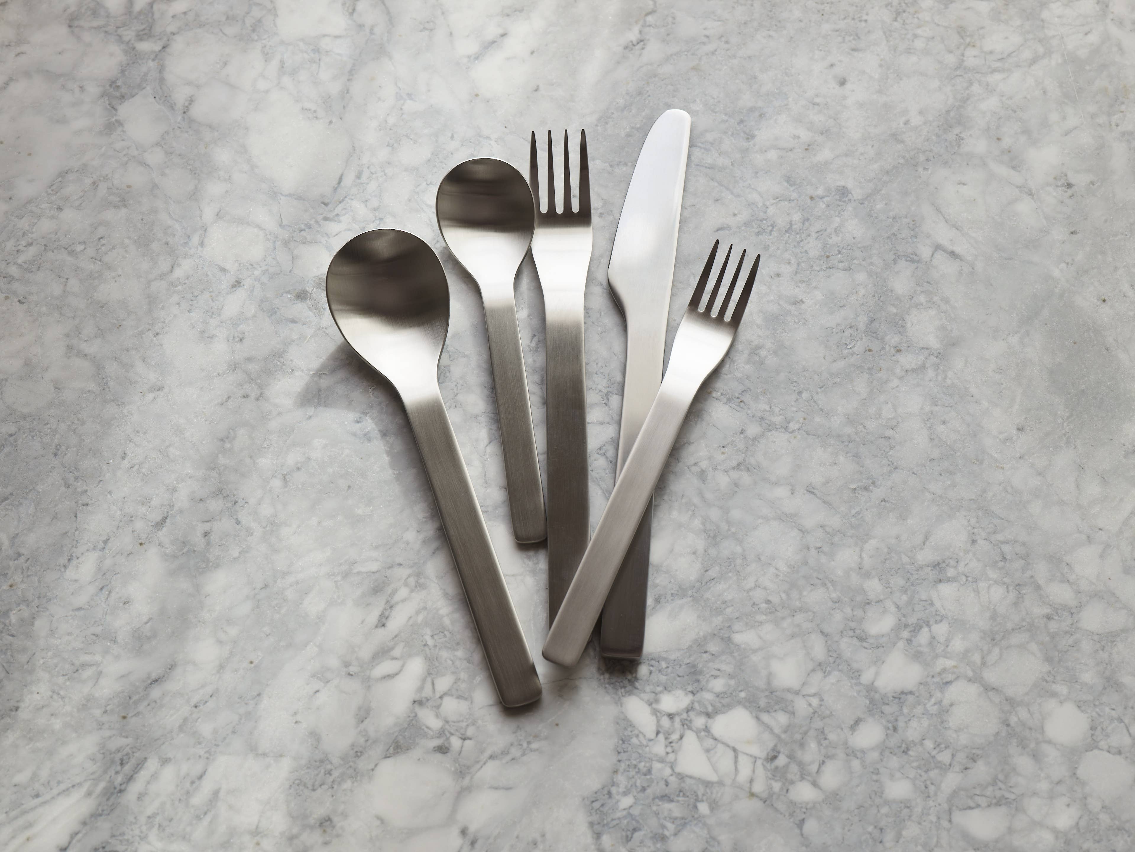 Service d'ustensiles Flint en acier inoxydable brossé, lot de 5 pièces