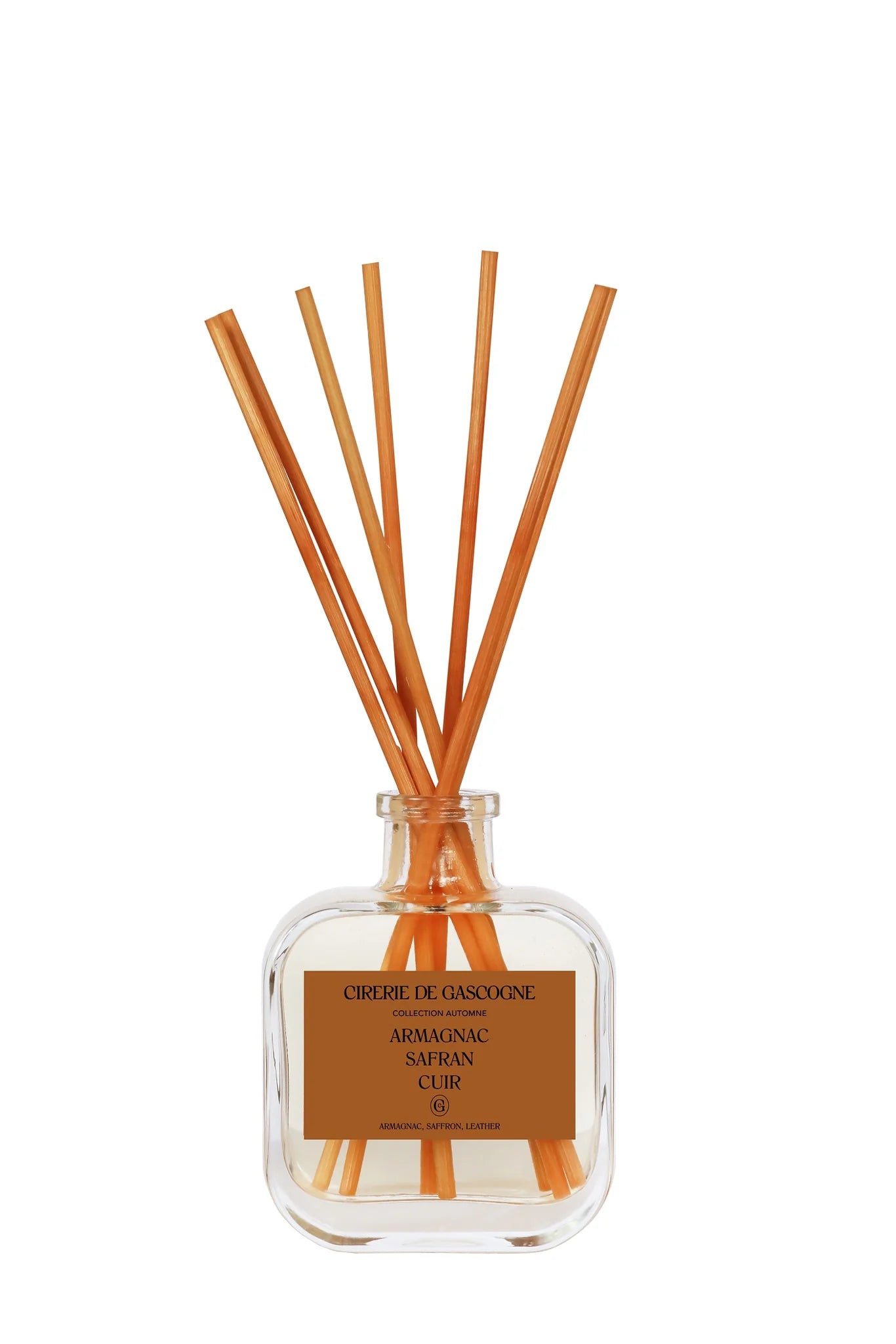 Diffuseur 200ml armagnac safran cuir + 7 bâtons rotin naturel