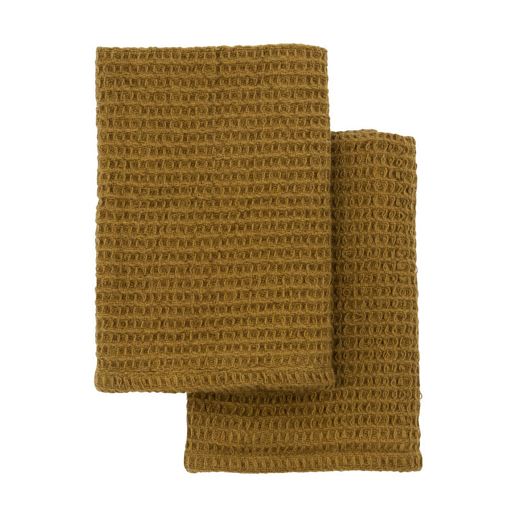Torchon gaufré olive / set de 2
