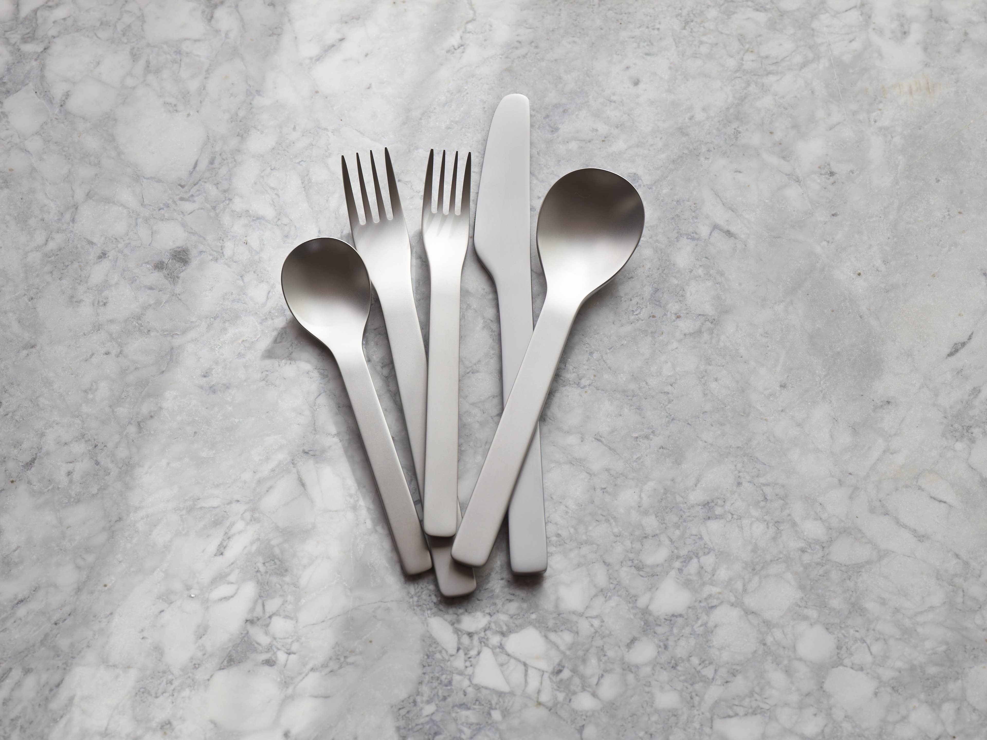 Service d'ustensiles Flint en acier inoxydable brossé, lot de 5 pièces