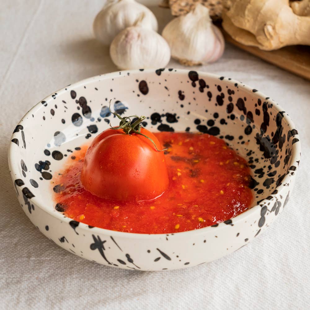 Grande assiette à râper en céramique noire – Inclut une cuillère cadeau / GALAXY: SANS EMBALLAGE