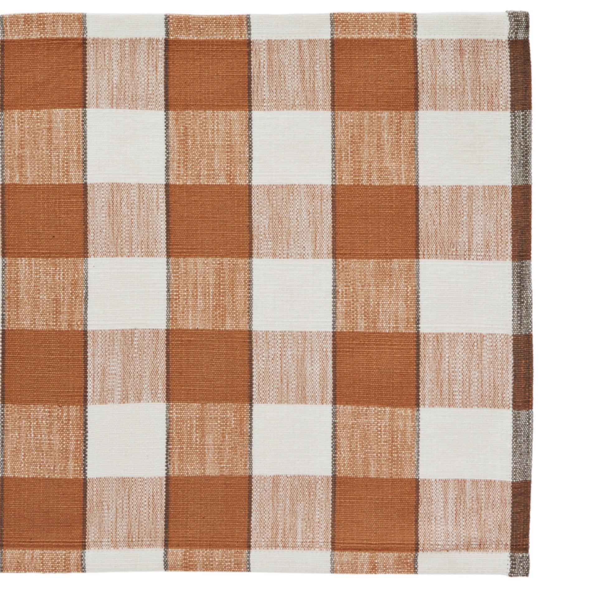 Set de table à carreaux orange / blanc cassé