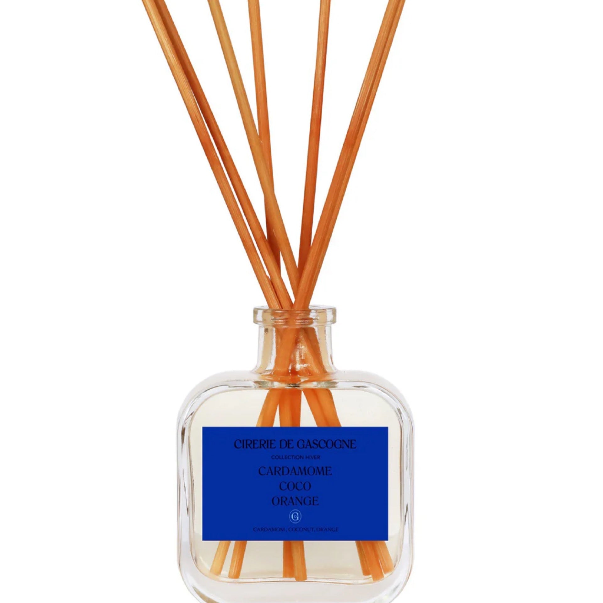 Diffuseur 200ml  cardamome coco orange + 7 bâtons rotin naturel