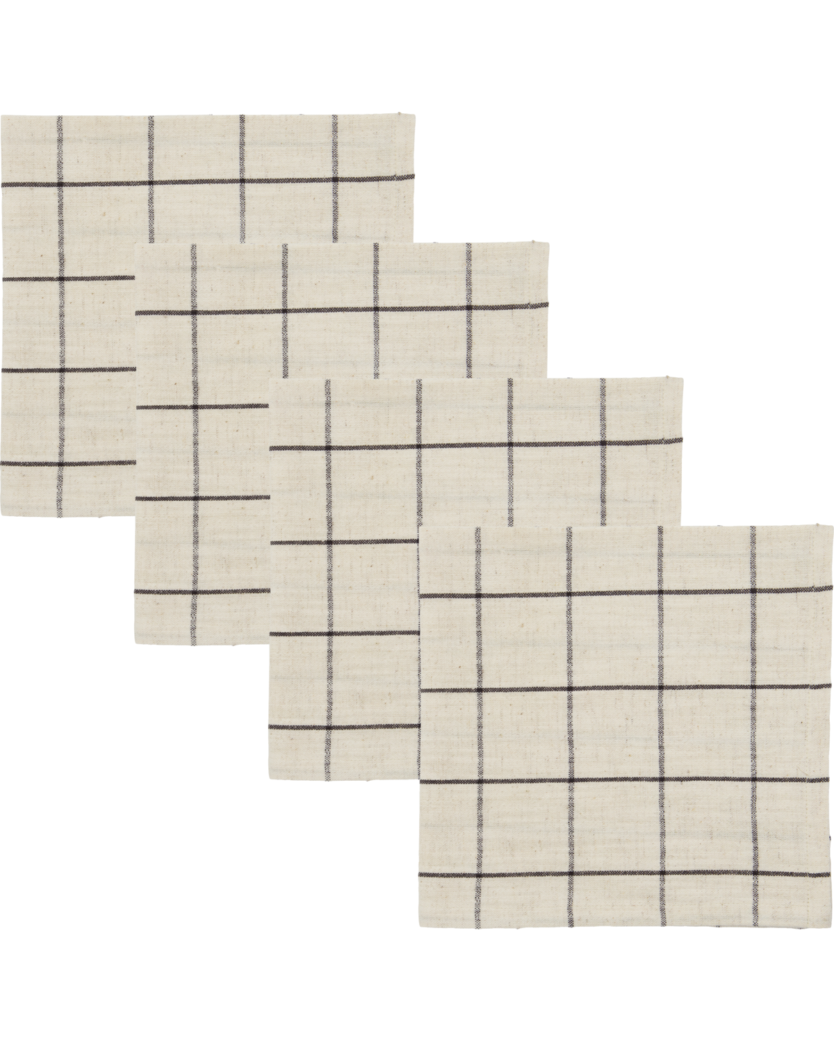 Serviettes de table noir blanc cassé (set 4x)