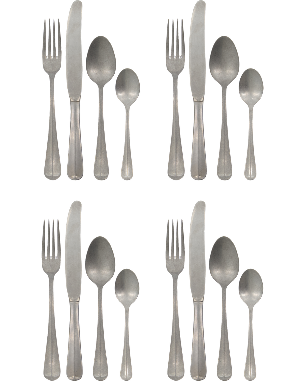 Assortiment de couverts argentés brossé