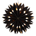 Étoile en papier lumineuse 30 cm 15 LEDS noire