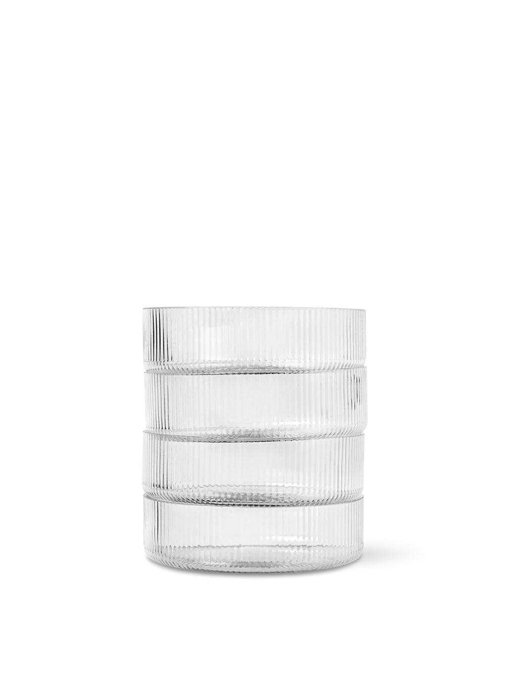 Set de 4 bols en verre Ripple