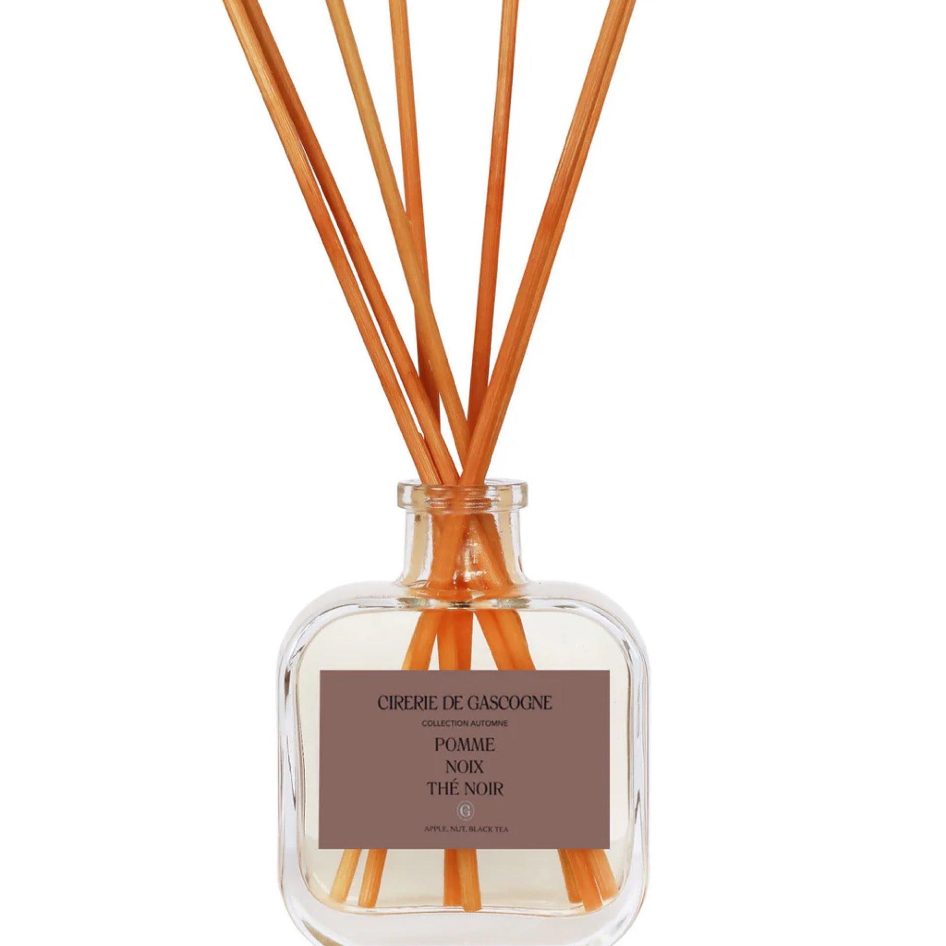 Diffuseur 200ml  pomme noix thé noir+ 7 bâtons rotin naturel