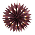 Étoile papier lumineuse 50 cm 15 leds prune