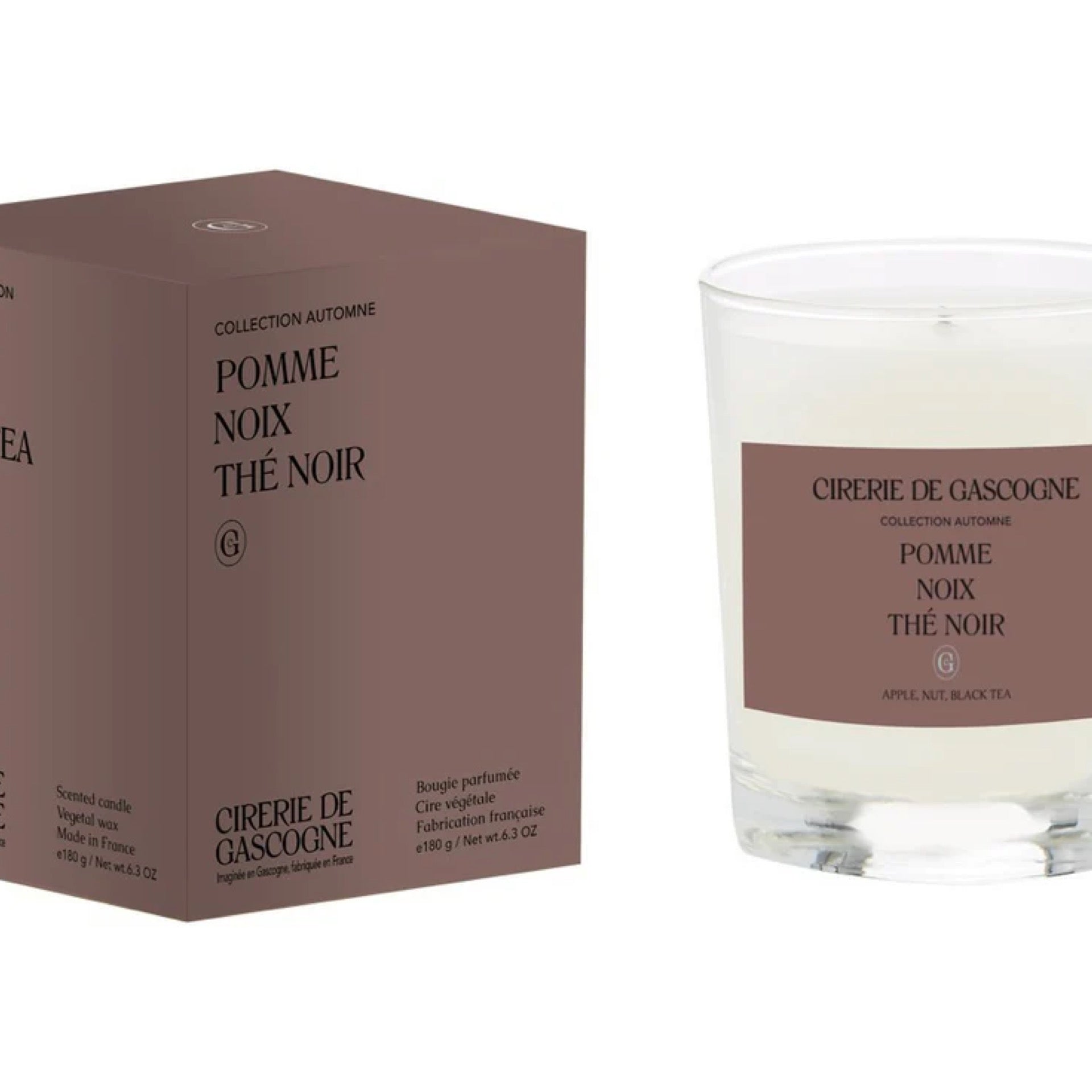 Bougie pomme thé noir noix 180g