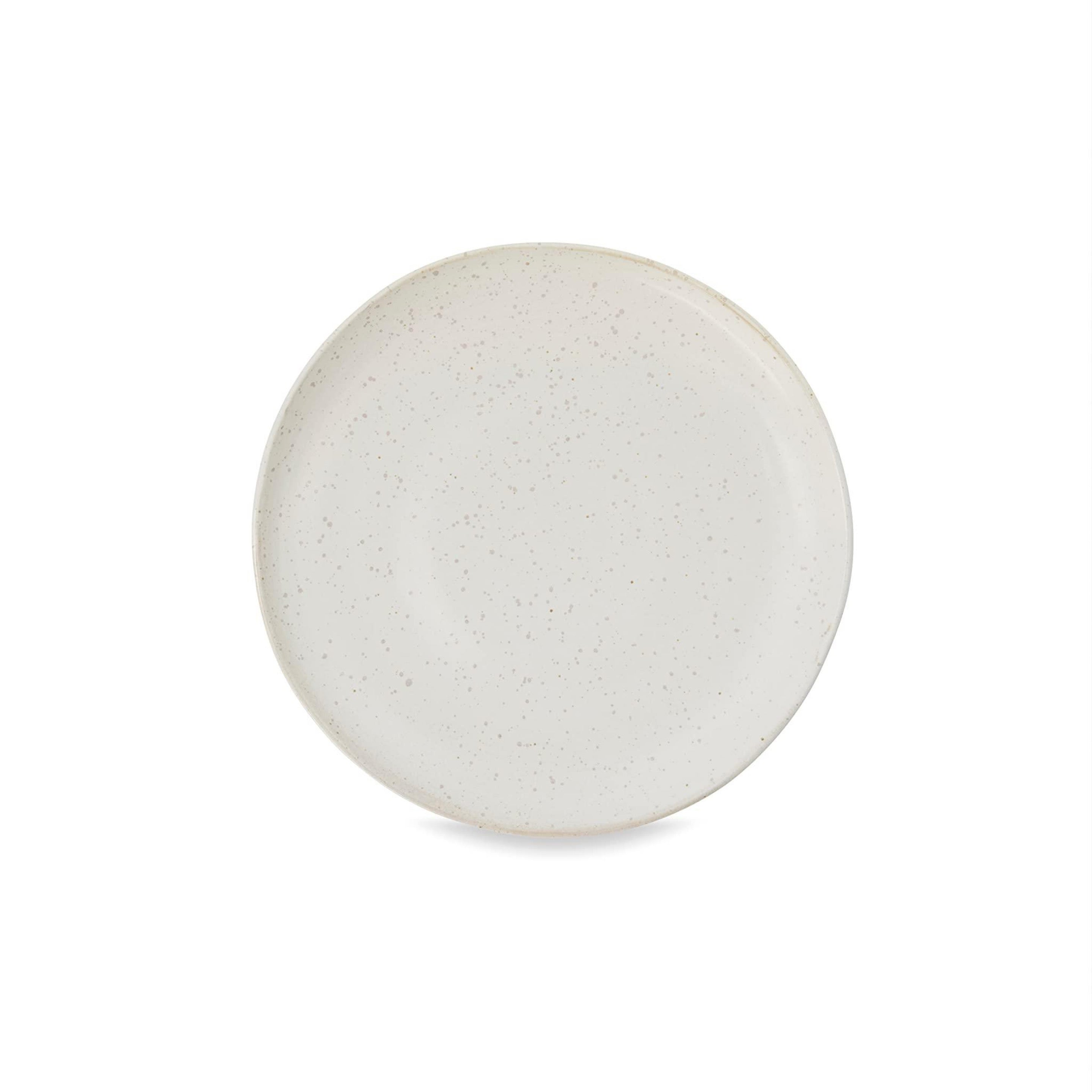 Pion Assiette à déjeuner 25 cm en grès blanc crème-gris